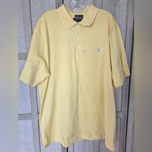 New Chaps Golf Mens Short Sleeve Polo Shirt Size XL Yellow 100% Cotton Logo